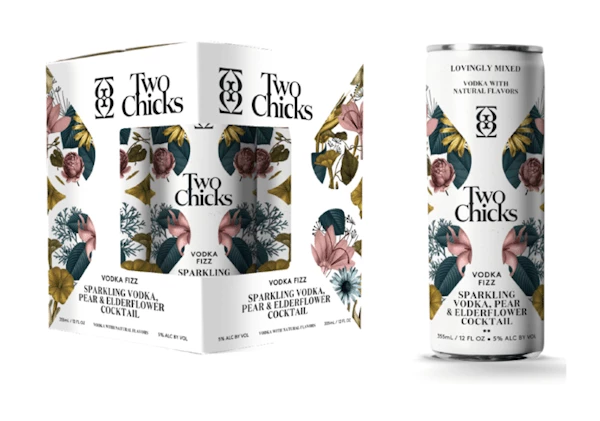 Two Chicks 'Vodka Fizz' Pear & Elderflower 4-355ml Can 1 Two Chicks 'Vodka Fizz' Pear & Elderflower 4-355ml Can