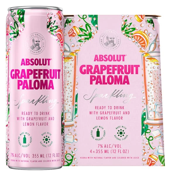 Absolut Cocktails Grapefruit Paloma 4-355ml Cans 1 Absolut Cocktails Grapefruit Paloma 4-355ml Cans