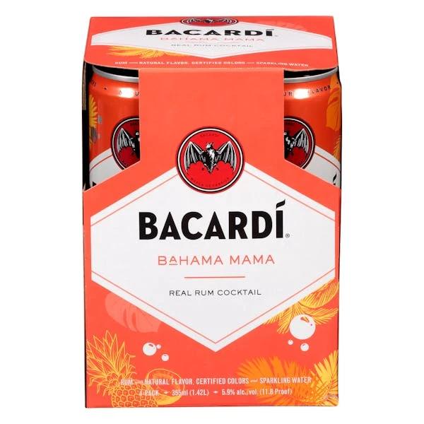 Bacardi Bahama Mama RTD Rum Cans 4-355ml 1 Bacardi Bahama Mama RTD Rum Cans 4-355ml