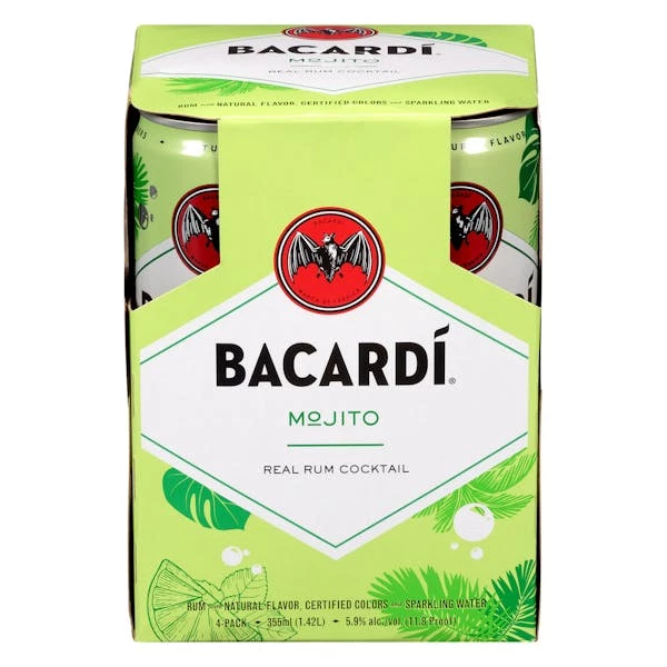Bacardi Mojito RTD Rum Cans 4-355ml 1 Bacardi Mojito RTD Rum Cans 4-355ml
