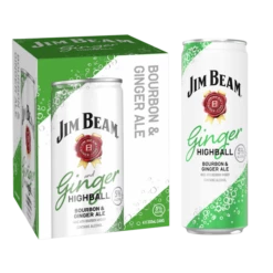 Jim Beam Bourbon And Ginger Ale 4-355ml Cans