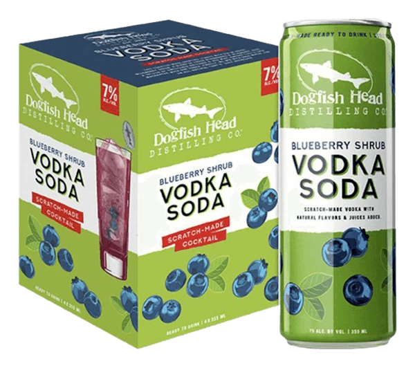 Dogfish Head 'Blueberry Shrub' Vodka Soda 4-355ml Cans 1 Dogfish Head 'Blueberry Shrub' Vodka Soda 4-355ml Cans