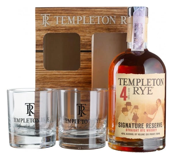 Templeton 4yr Rye W/2 Rock Glasses Gift Set 750m 1 Templeton 4yr Rye W/2 Rock Glasses Gift Set 750m