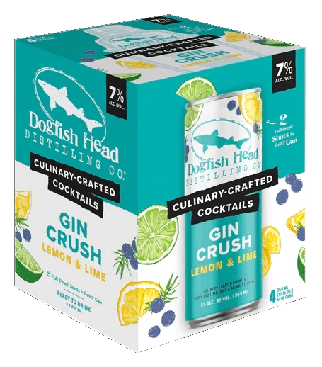 Dogfish Head 'Gin Crush' Lemon Lime Soda 4-355ml Cans 1 Dogfish Head 'Gin Crush' Lemon Lime Soda 4-355ml Cans