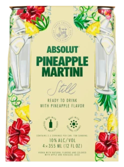 Absolut Cocktails Pineapple Martini 4-355ml Cans
