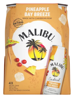 Malibu Cocktail Pineapple Bay Breeze 4-355ml Cans
