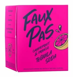 Faux Pas Canned Cocktails Grapefruit/Orange Tequila Soda