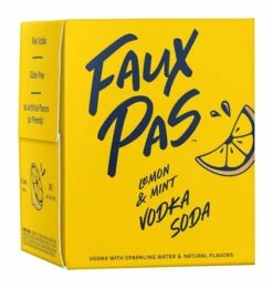 Faux Pas Cocktails Lemon & Mint Vodka Soda 4-250ml Cans