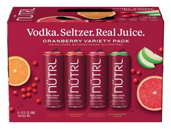 Nutrl Cranberry Vodka Seltzer Variety Pack 8-355ml Cans 1 Nutrl Cranberry Vodka Seltzer Variety Pack 8-355ml Cans