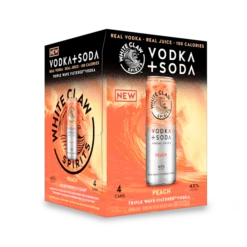 White Claw Vodka Soda Peach 4-12oz Cans