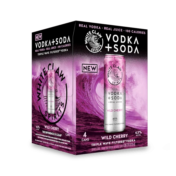 White Claw Vodka Soda Wild Cherry 4-12oz Cans 1 White Claw Vodka Soda Wild Cherry 4-12oz Cans