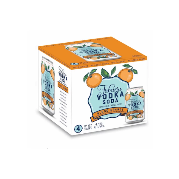 Fabrizia 'Blood Orange' Vodka Soda 4-355ml Cans 1 Fabrizia 'Blood Orange' Vodka Soda 4-355ml Cans