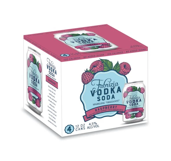 Fabrizia 'Raspberry' Vodka Soda 4-355ml Cans 1 Fabrizia 'Raspberry' Vodka Soda 4-355ml Cans