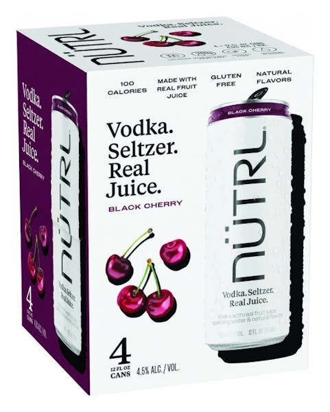 Nutrl Classic Vodka Seltzer Black Cherry 4-12oz Cans 1 Nutrl Classic Vodka Seltzer Black Cherry 4-12oz Cans